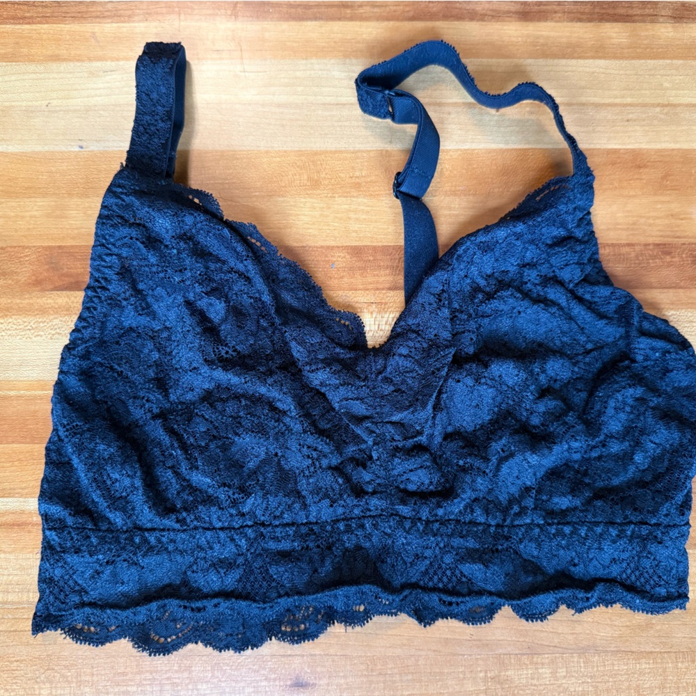 Cosabella Never Say Never Curvy Bralette Lace Bra Size S Small Black
